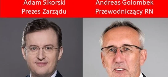 Osoba biznesowa ubrana w formalny strój, w tym okulary, koszulę, marynarkę, garnitur i krawat. Zdjęcie promujące konferencję dla niemieckich inwestorów 9 czerwca 2021 o godz. 18:30 z udziałem Adama Sikorskiego i Andreasa Golombeka.