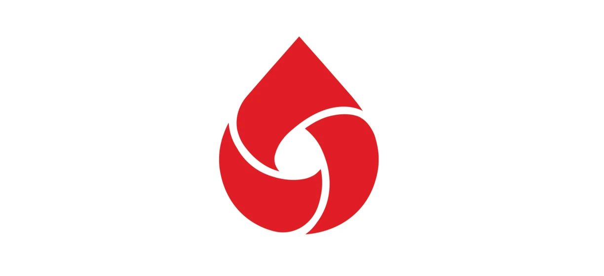 Czerwone logo z symbolem i elementami graficznego designu. Tytuł w języku polskim: "Twardy limit."